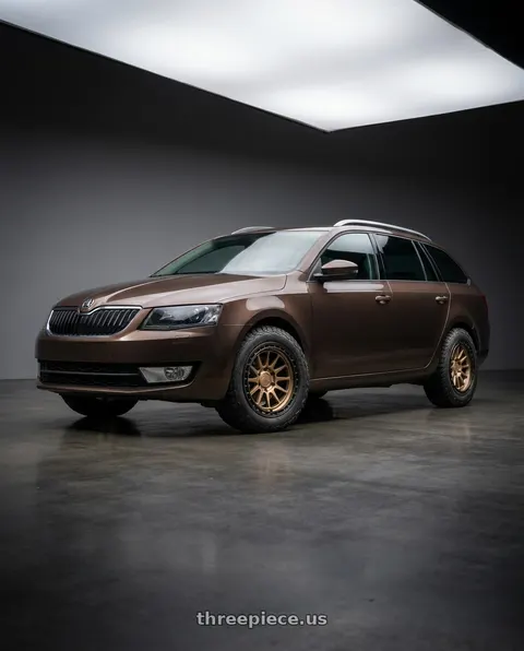 2015 Skoda Octavia with fifteen52 RANGE HD 5x127 17x8.5 +0 DESERT BRONZE (MATTE BRONZE) wheels