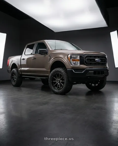 2013 Ford F-150 with KMC KM100 SYNC 6X135/6X139.7 20X9 +18 SATIN BLACK WITH GRAY TINT wheels