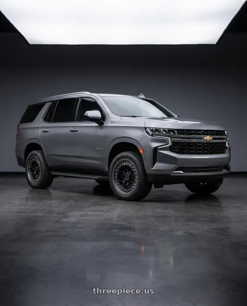2021 Chevrolet Tahoe LS with Black Rhino ALPHA 6X139.7 18X9 +20 MATTE BLACK W/ GUNMETAL LIP wheels