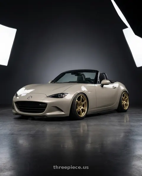 2021 Mazda MX-5 Miata with Advan RGIII 5x114.3 17x9.0+45 Gold wheels