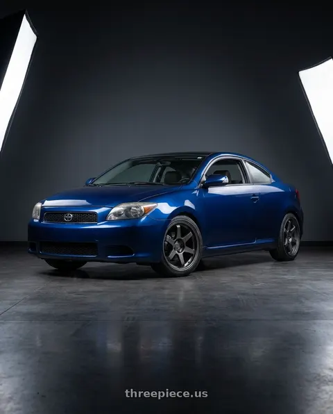 2005 Scion tC with 9six9 SIX-1 5x100 17X8 +35 Carbon Gray wheels