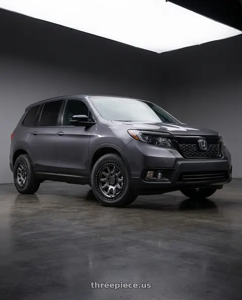 2021 Honda Passport with Black Rhino CALICO 5X120 17X8.5 +34 MATTE GUNMETAL W/ MATTE BLACK LIP wheels