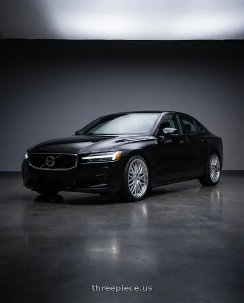 2022 Volvo S60 with V�xx Masi 5x108 18x8+45 Silver Mirror Mach Lip wheels