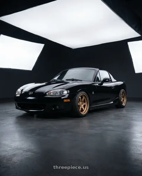 2001 Mazda Miata with 9six9 SIX-1 Deep 4x100 15X8 +20 Matte Bronze wheels