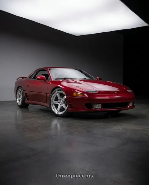 1992 Mitsubishi 3000GT with KATANA RACING HR05 5x114.3 18x8.5 +35 Hyper Silver wheels