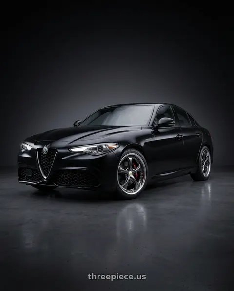 2024 Alfa Romeo Giulia with Work Wheels VS-KF 5x110 18x7.5+34 Brilliant Silver Black A Disk FULL REVERSE wheels
