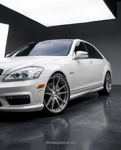 2009 Mercedes-Benz S63 AMG with Rohana RFX2 5x112 20x10+42 Brushed Titanium wheels