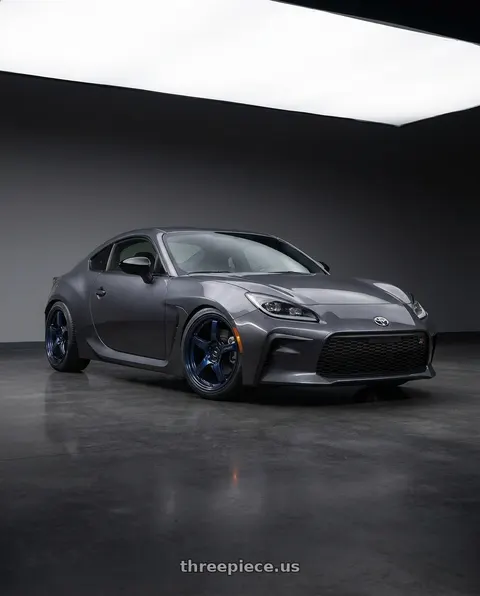 2023 Toyota GR86 with Gram Lights 57CR 5x100 18x9.5 +38 ETERNAL BLUE PEARL wheels