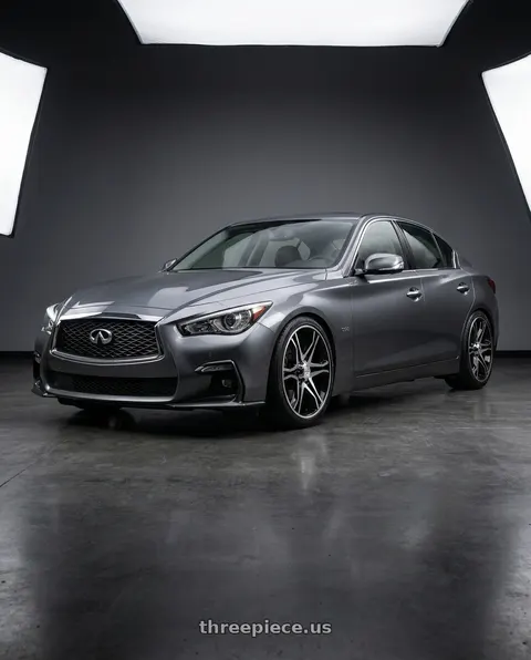 2021 INFINITI Q50 with American Racing AR893 MAINLINE 5x114.3 18x8.5 +30 GLOSS BLACK MACHINED wheels