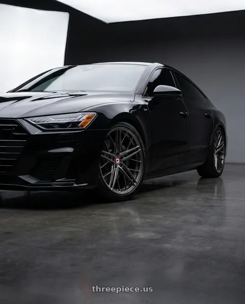 2020 Audi A7 Sportback with Avant Garde Wheels F53R BLANK 20x11 +BLANK Dark Graphite Metallic wheels