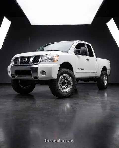 2005 Nissan TITAN with LOCK OFFROAD MOJAVE 6x135 17x8.5 +25 Machine With Clear Coat wheels