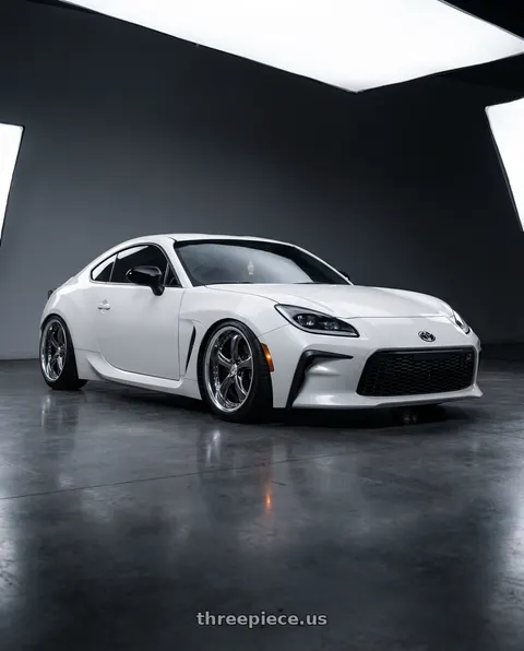 2025 Toyota GR86 with Work Wheels VS-KF 5x100 18x9.5+27 Brilliant Silver Black O Disk FULL REVERSE wheels