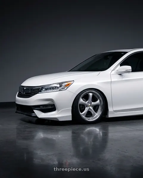2016 Honda Accord with Work Wheels VS-KF 5x114.3 18x7.5+40 Light Grey Silver O Disk FULL REVERSE wheels