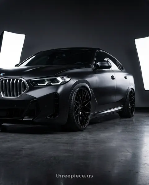 2025 BMW X6 with Avant Garde Wheels M520R 5X112 22x10.5 +38 Gloss Black wheels