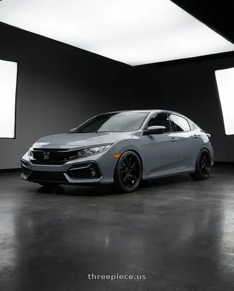 2021 Honda Civic with Rotiform 207 5x120 18x8.5 +35 MATTE BLACK wheels