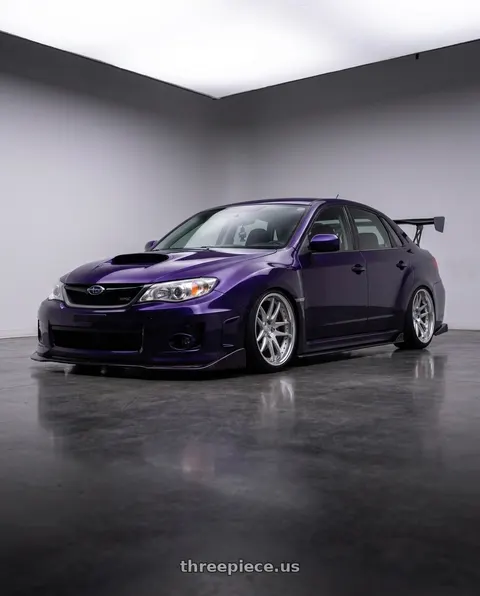 2014 Subaru WRX with Work Zeast Black Label Bst1 5x100 19x11+0 W Disk Brush Silver Clear wheels