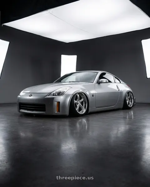 2005 Nissan 350Z with Work Wheels VS-KF 5x98 19x10-48 Light Grey Silver L Disk FULL REVERSE wheels