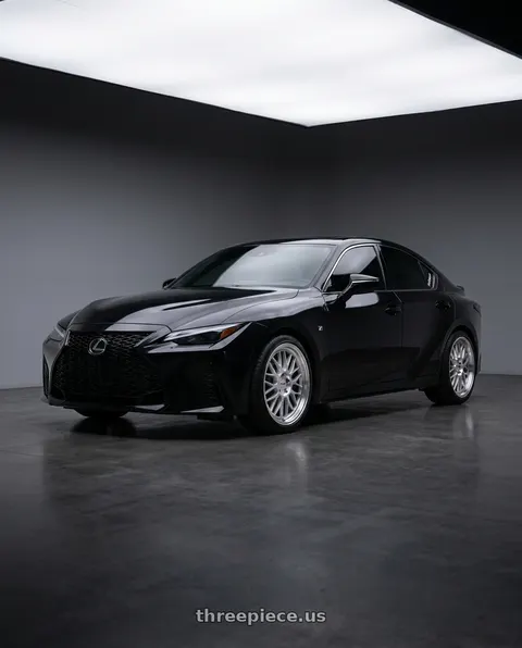 2022 Lexus IS350 with KATANA RACING KR06 5x114.3 18x8 +40 Glossy Silver Machine Lip wheels