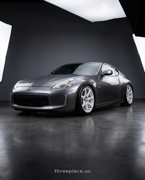 2009 Nissan 370Z with Work Emotion T7r 5x100 19x10.5 +12 White wheels