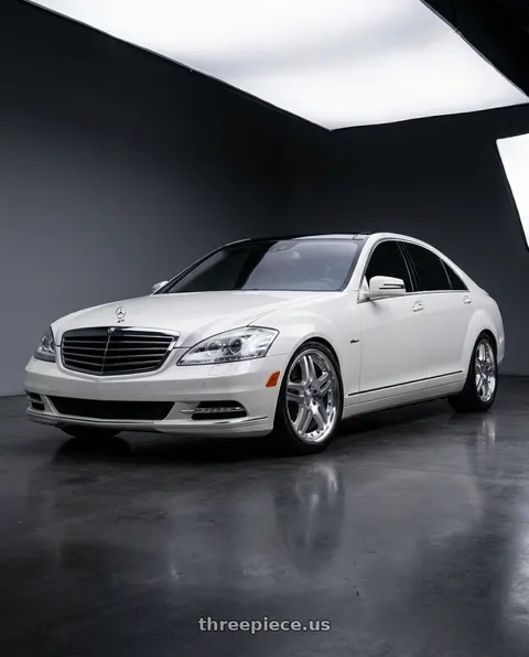 2012 Mercedes-Benz S550 with OE Wheels MB09 5x112 18x8.5+35 Gloss Silver Machined wheels