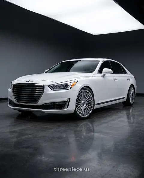 2018 Genesis G90 Ultimate with TIS Motorsports 507S 5x114.3/5X120 20x8.5 +35 Gloss Silver wheels