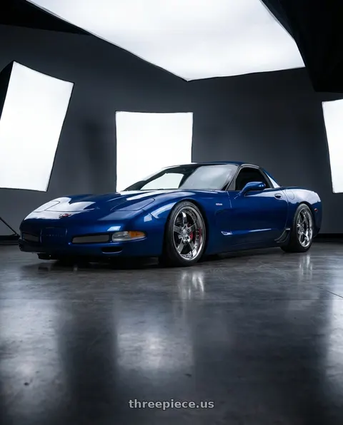 2003 Chevrolet Corvette Z06 with Work Equip E05 5x108 19x10.5+10 r disk 3d Chrome wheels
