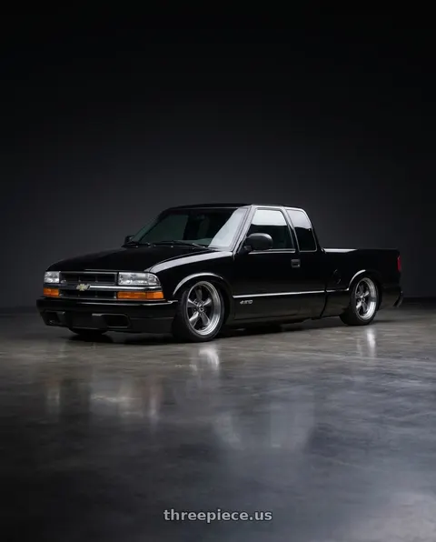 1999 Chevrolet S10 with American Racing AR105 TORQ THRUST M 5X114.3 17X8 0 ANTHRACITE W/ MACHINED LIP wheels