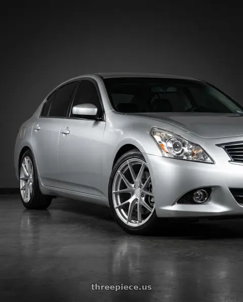 2013 INFINITI G37 Journey with Aodhan AFF7 5x114.3 19x9.5+35 Gloss Silver Machined Face wheels