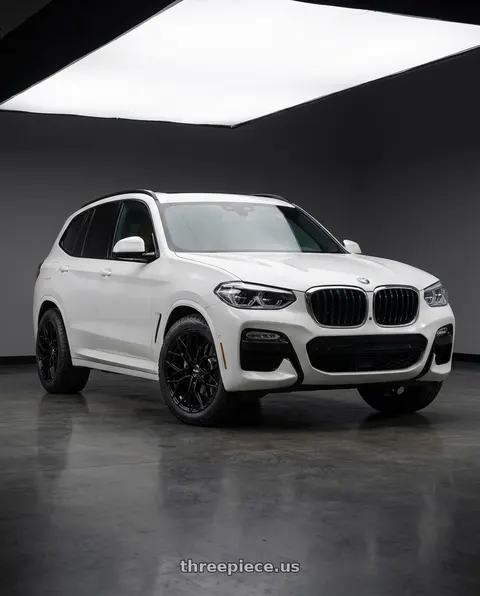 2019 BMW X3 with F1R FS3 5x112 20x9 +35 Gloss Black wheels