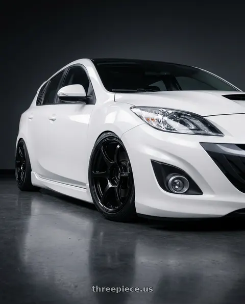 2012 Mazda 3 Mazdaspeed with Advan RGIII 5x114.3 18x8.0+37 Gloss Black wheels