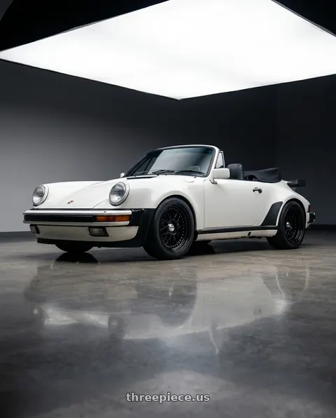 1987 Porsche 911 with Work Meister M1 3p 5x130 18x10+15 H Disk Black wheels