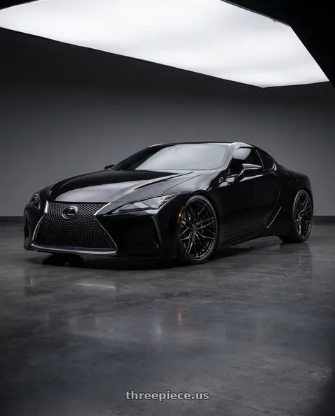 2018 Lexus LC500 with Rohana RFX17 5x120 21x10.5 +25 Gloss Black wheels
