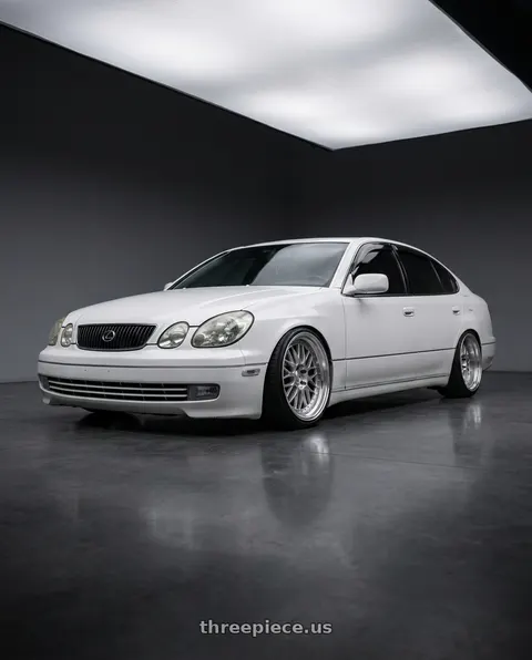 2001 Lexus GS300 with Work Emotion T7r 5x114.3 18x10.5 +12 Gt Silver wheels