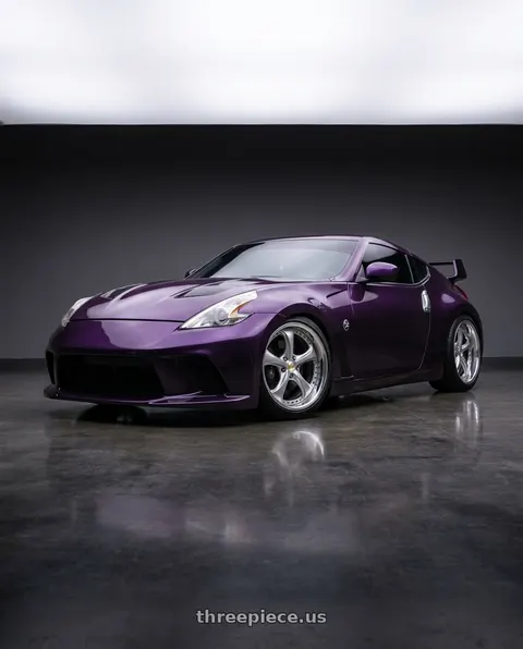 2012 Nissan 370Z with Work Wheels VS-KF 5x114.3 19x10+15 Light Grey Silver A Disk STEP RIM wheels
