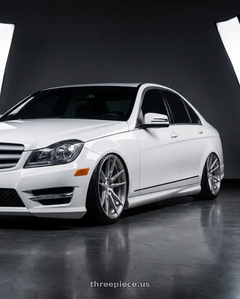 2014 Mercedes-Benz C250 with Rohana RFX2 5x112 20x10+45 Brushed Titanium wheels