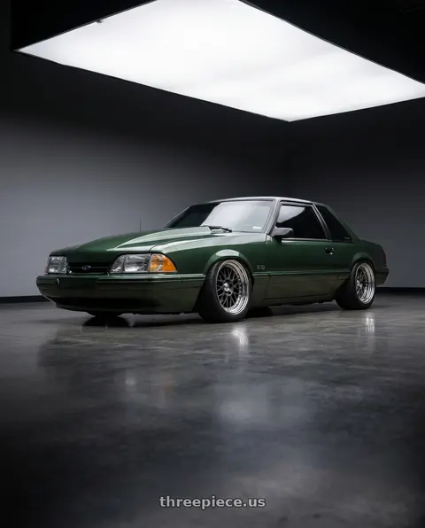1990 Ford Mustang with Work Meister M1 3p 4x100 16x10.5+13 W Disk Matte Gunmetal wheels