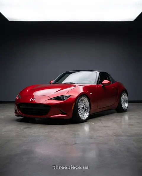 2016 Mazda MX-5 Miata Grand Touring with Vors VR3 4x100/4x114.3 17x8 +33 Silver Machine Lip Chrome Rivet wheels