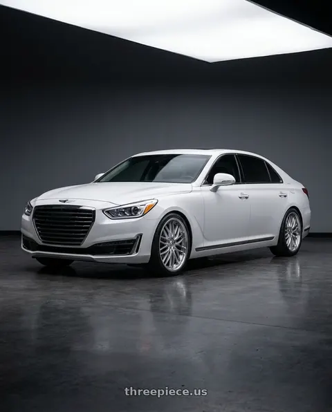 2018 Genesis G90 with MRR GT1 5x114.3 20x8.5  +35 Hyper Silver Machine Lip wheels
