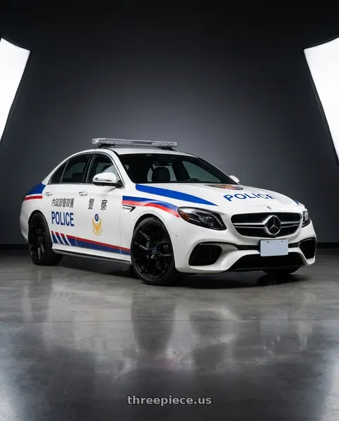 2019 Mercedes Amg E63Taiwanese Police Car with VOSSEN HF6-4 6X139.7 18x9 +0 GLOSS BLACK wheels