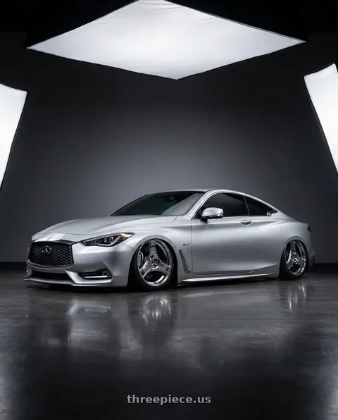 2018 INFINITI Q60 Luxe with HERITAGE WHEEL BUSHIDO MONOC 5x100 18x9.5 +38 CHROME wheels