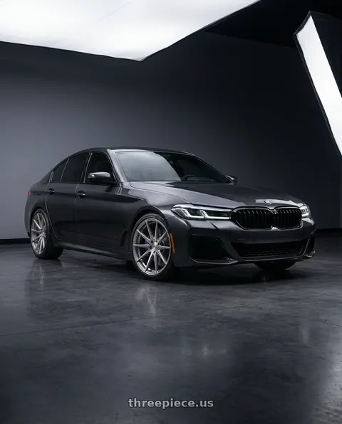 2021 BMW 540i xDrive with Rohana RFX1 5x112 20x10+45 Brushed Titanium wheels