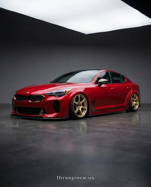2022 Kia Stinger with Advan RGIII 5x114.3 19x10.5+15 Gold wheels