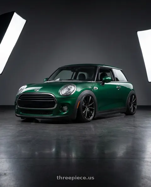 2018 Mini Cooper with Platinum 435SB Flux 5x114.3 17x8 +40 Satin Black w/ Satin Clear wheels