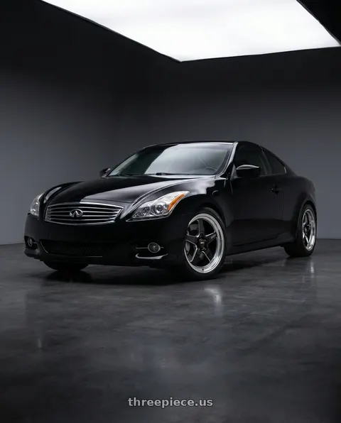 2012 INFINITI G37 with WELD Performance Ventura 5x114.3 19x9 +35 Gloss Black/Milled Diamond Cut Lip wheels