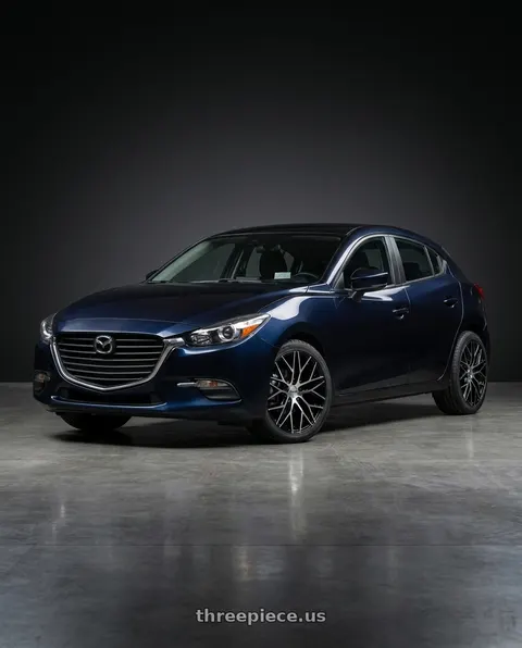 2018 Mazda 3 with KATANA RACING KR01 5x114.3 20x8.5 +40 Glossy Black Machined Face wheels