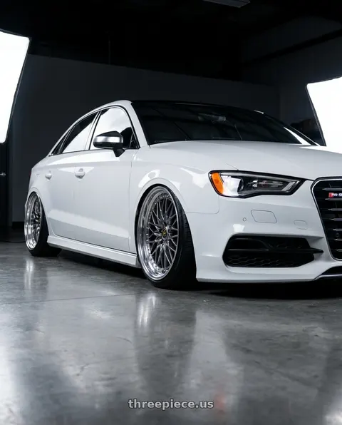 2017 Audi RS3 with Work Vs-Xv 5x112 20x11.5+34 A Disk Brilliant Silver Black wheels