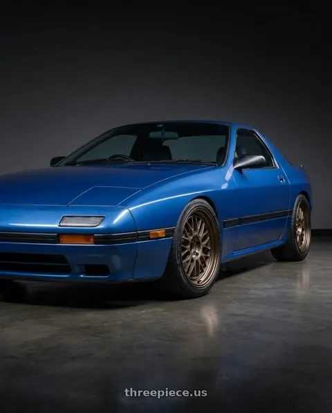 1991 Mazda RX-7 with Volk Racing 21A 5x120 18X9+20  Bronze wheels