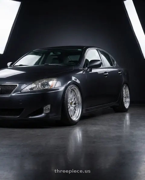 2009 Lexus IS350 with Work Vs-Xv 5x114.3 18x8.5+35 L Disk Silky Rich Silver wheels