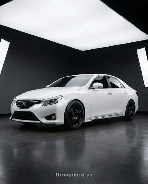 2014 Toyota Mark X with Gram Lights 57CR 5x114.3 18x8.5+37 Glossy Black wheels