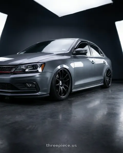 2016 Volkswagen Jetta with Work Cr 2P 5x114.3 18x8.5 +38 Matte Black wheels